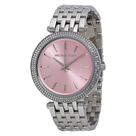 silver pink face michael kors watch|women pink mk watch.